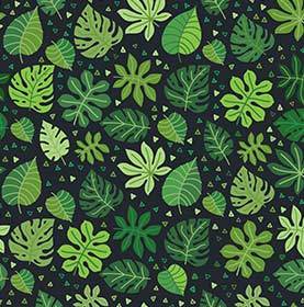 Tropical leaves vector pattern. Summer equatorial rainforest with foliage