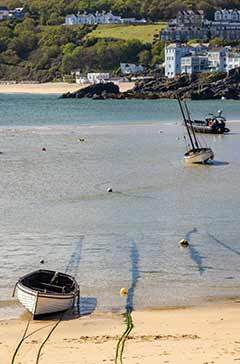 ST IVES, CORNWALL, UK - MAY 13 : View of boats at St Ives, Cornwall on May 13, 2021