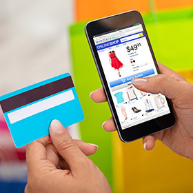 Compras on-line<br />com smartphone