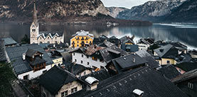 Hallstatt by Salzburg, Austria, traditional austrian wood village, UNESCO world culture heritage site