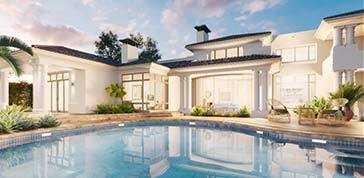 stylish 3d rendering of house model architectural design