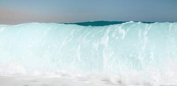 slow motion 4k footage of breaking big ocean wabes on the beach