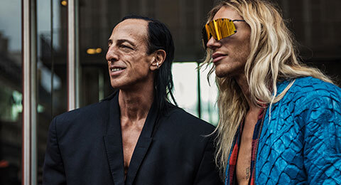 PARIS, FRANCE - MARCH 02, 2020: Rick Owens and Tyron Dylan after GIAMBATTISTA VALLI show, during Paris Fashion Week Womenswear Fall/Winter'20-21.