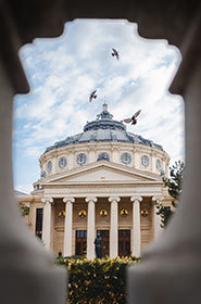BUCHAREST, ROMANIA - 15 SEPTEMBER, 2019: Romanian Atheneum an im