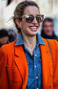 MILAN, Italy- February 20 2019: Micol Sabbadini on the street in Milan.