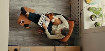 Office worker work from home in hipster loft