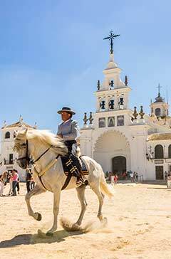 almonte, spain. the village of el rocio, a famous catholic pilgrimage site in andalucia