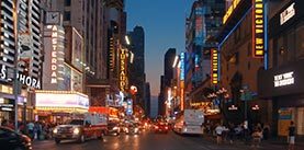 New York City 42nd street 7th Avenue at night